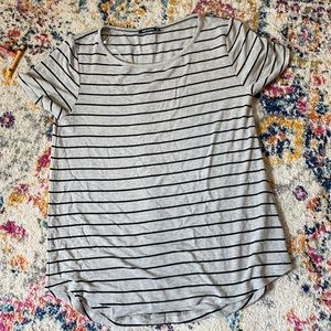 Pink Clover Size S Gray and Black Striped Top